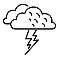 Sturmwolke Symbol Umriss Vektor. Meteo regnerisch vektor