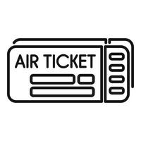 Flugticket-Symbol Umrissvektor. Flugzeug passieren vektor