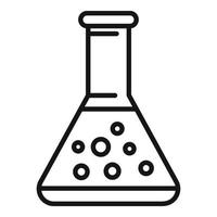 chemische Schulflasche Symbol Umrissvektor. Studium vektor