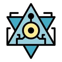 Pyramide Alchemie Symbol Farbe Umriss Vektor