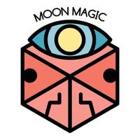 måne magi ikon Färg översikt vektor