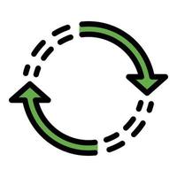 Recycling Pfeile Symbol Farbe Umriss Vektor