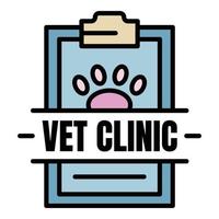 veterinär klinik logotyp, översikt stil vektor