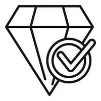 Diamant-Vertrauenssymbol-Umrissvektor. Kontrollarbeit vektor
