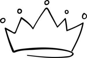 hand dragen krona klotter vektor illustration