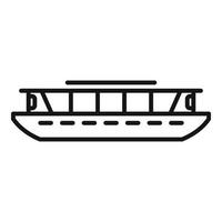 färja bärplansbåt ikon översikt vektor. flod fartyg vektor