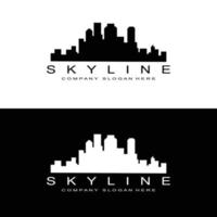 Skyline-Logo-Design, Stadtbild-Vektor-Hochhäuser, Stadtgebäude-Fit-Design, Banner-Vorlagen-Bauunternehmen vektor