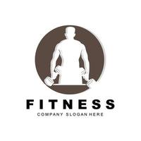 Fitness-Logo, Fitness-Logo-Vektor, Design geeignet für Fitness, Sportgeräte, Körpergesundheit, Produktmarken für Körperergänzungen vektor