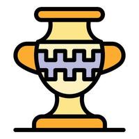 griechische Vase Symbol Farbe Umriss Vektor