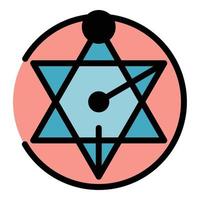 alkemi astrologi ikon Färg översikt vektor