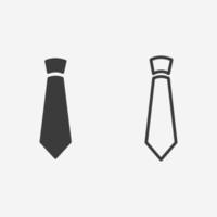 Symbolvektor für Krawatten. kostüm, kleid, kleidung, zubehör, anzug symbolzeichen vektor