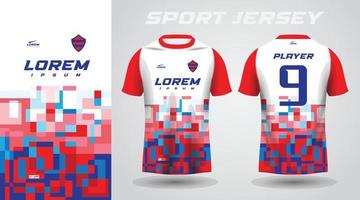 blå röd skjorta sport jersey design vektor