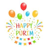 Happy Purim jüdische Feiertagsgrußkarte. vektor