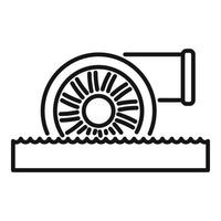 Hydroturbine Symbol Umrissvektor. Macht Energie vektor