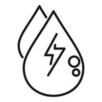 Wassertropfen-Energie-Icon-Umrissvektor. Wasserkraft vektor