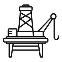 Rig-Plattform-Symbol-Umrissvektor. Meeresöl vektor