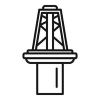 Rig-Tower-Symbol-Umrissvektor. Meeresöl vektor