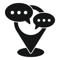 Forum-Standort-Symbol einfacher Vektor. Online Chat vektor