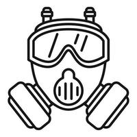 chemische Gasmaske Symbol Umrissvektor. giftige Luft vektor