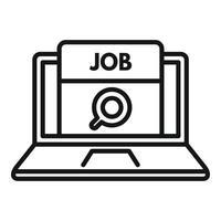 Jobsuche Laptop Symbol Umriss Vektor. Online-Arbeit vektor