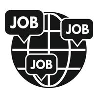 globaler Online-Job-Symbol einfacher Vektor. Internetarbeit vektor