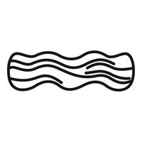 friterad bacon ikon översikt vektor. kött Krispig vektor