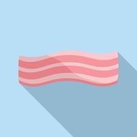 skinka bacon ikon platt vektor. skiva kött vektor