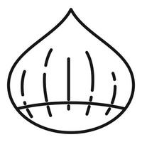 Castanea-Kastanien-Symbol-Umrissvektor. Baumfrucht vektor