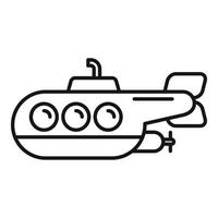 Periskop-U-Boot-Symbol-Umrissvektor. Seeboot vektor