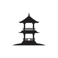 Pagode-Tempel-Symbol-Logo-Vektor-Design vektor