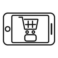 Pay-Shop-Symbol Umrissvektor. Online-Geld vektor
