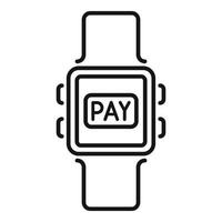 zahlen nfc smartwatch symbol umrissvektor. Online-Geld vektor