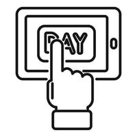 Bezahlen Sie den Umrissvektor für mobile Symbole. Online-Geld vektor