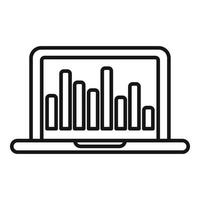 Laptop-Datendiagramm-Symbol-Umrissvektor. Web-Online-Medien vektor