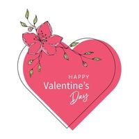 hjärta av klotter blommor för valentines dag, bröllop, kort, kärlek, passion. vektor