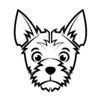 svart och vit linje konst av terrier hund huvud Bra använda sig av för symbol maskot ikon avatar tatuering t skjorta design logotyp eller några design vektor