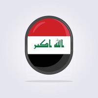 lysande irak flagga i bricka ikon symbol vektor illustration design