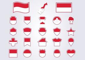 Bündel von Monaco Symbol Flagge Symbol Zeichen Vektor Illustration Design