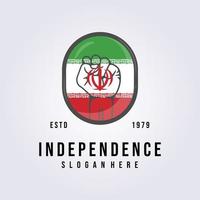 abstrakt oberoende iran flagga med frihet hand logotyp ikon vektor illustration design, kvinnor frihet