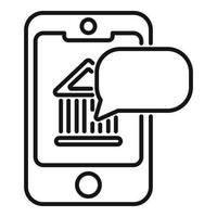 Smartphone-Banking-Icon-Umrissvektor. Bankfinanzierung vektor