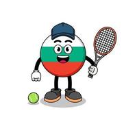 bulgarien-flaggenillustration als tennisspieler vektor