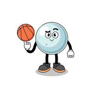 silberne Ballillustration als Basketballspieler vektor