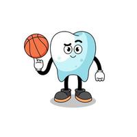 Zahnillustration als Basketballspieler vektor
