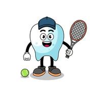 tand illustration som en tennis spelare vektor