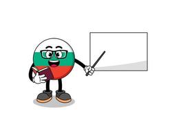 maskot tecknad serie av bulgarien flagga lärare vektor