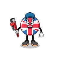 Großbritannien Flagge Abbildung Cartoon als Klempner vektor