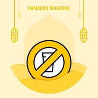 ramadan kareem grußvorlage islamischer halbmond und arabische laternenvektorillustration vektor