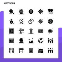 25 motivering ikon uppsättning fast glyf ikon vektor illustration mall för webb och mobil idéer för företag företag