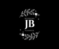 jb initialen brief hochzeitsmonogramm logos sammlung, handgezeichnete moderne minimalistische und florale vorlagen für einladungskarten, save the date, elegante identität für restaurant, boutique, café im vektor