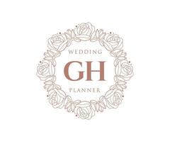 gh initialen brief hochzeit monogramm logos sammlung, handgezeichnete moderne minimalistische und florale vorlagen für einladungskarten, save the date, elegante identität für restaurant, boutique, café im vektor